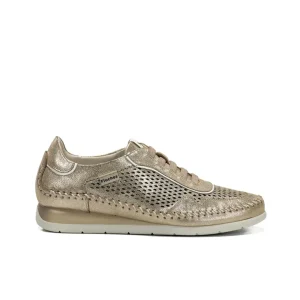 ZAPATO CASUAL MUJER CON ELÁSTICOS COLOR METALIZADO FLUCHOS SELLA F2249 OXIDO