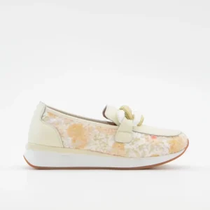 MOCASIN DEPORTIVO MUJER COLOR BEIGE BORDADO FLORES THE HAPPY MONK VANITY 011