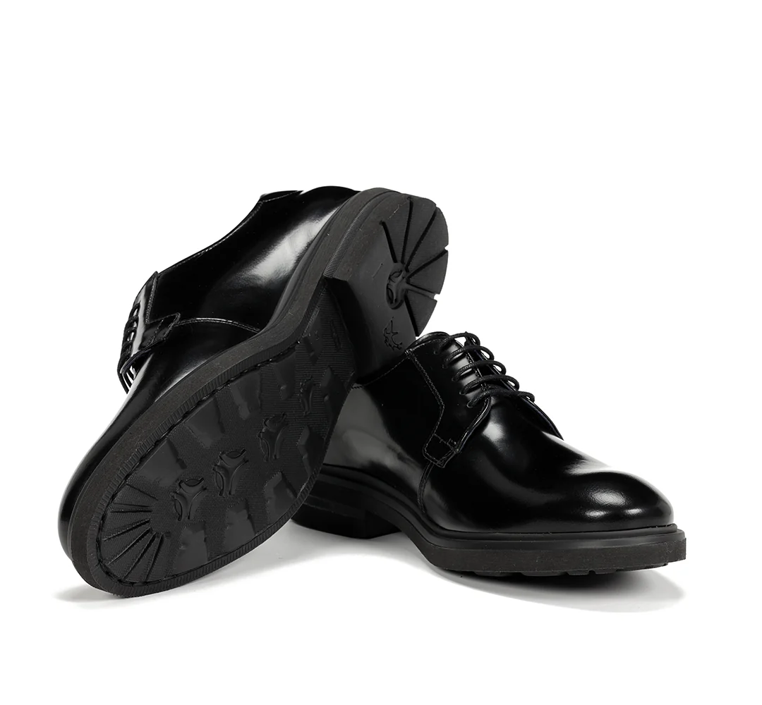 ZAPATO HOMBRE FLUCHOS COLOR FLORENTIC NEGRO LISO CON CORDONES F0631 BELGAS - Imagen 5