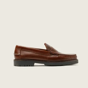 ZAPATO HOMBRE MOCASIN COSIDO A MANO COLOR MARRON SEAHORSE ANTIFAZ GOMA