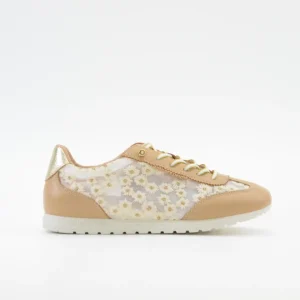 DEPORTIVO MUJER CORDON ELÁSTICO COLOR BEIGE DETALLES FLORES THE HAPPY MONK HAWAIAN 003 BEIG