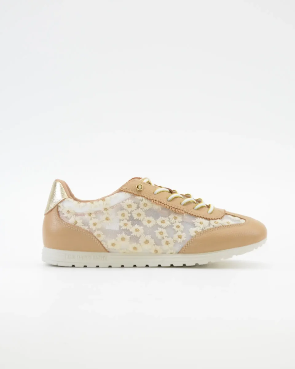 DEPORTIVO MUJER CORDON ELÁSTICO COLOR BEIGE DETALLES FLORES THE HAPPY MONK HAWAIAN 003 BEIG