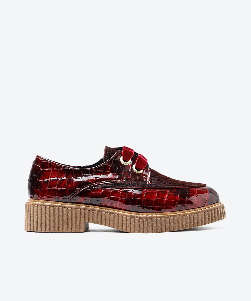 ZAPATO MUJER CORDON BURDEOS POTRO BURDEOS LACOMBA GRANUTUM