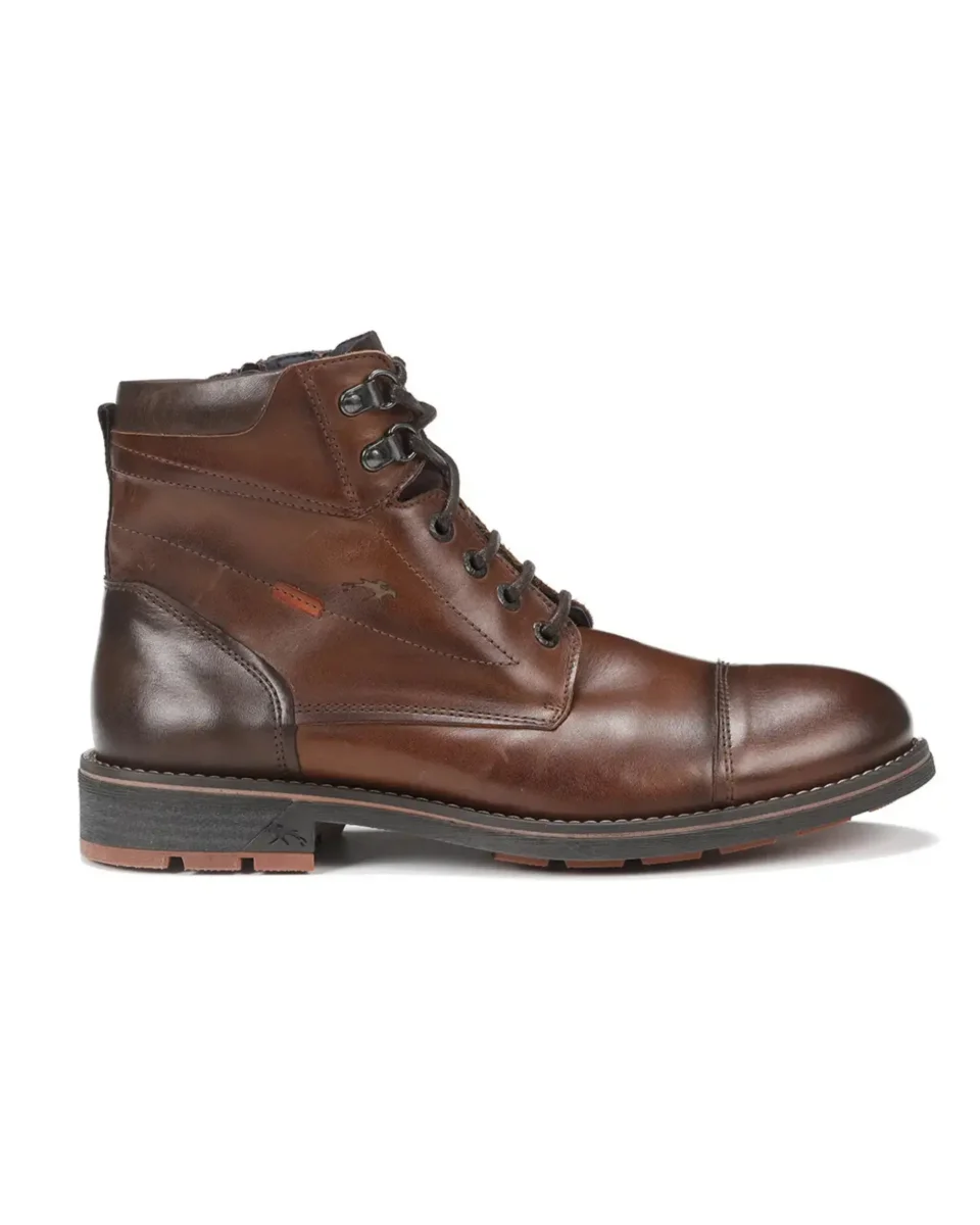 BOTA HOMBRE MARRON FLUCHOS CON CORDONES Y CREMALLERA F1342 TERRY HABANA CAMEL