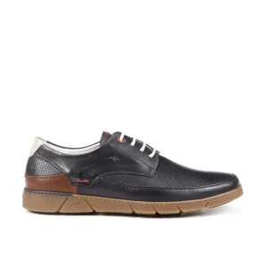 ZAPATO HOMBRE FLUCHOS AZUL MARINO CORDON PISO CARAMELO BARRY F1156