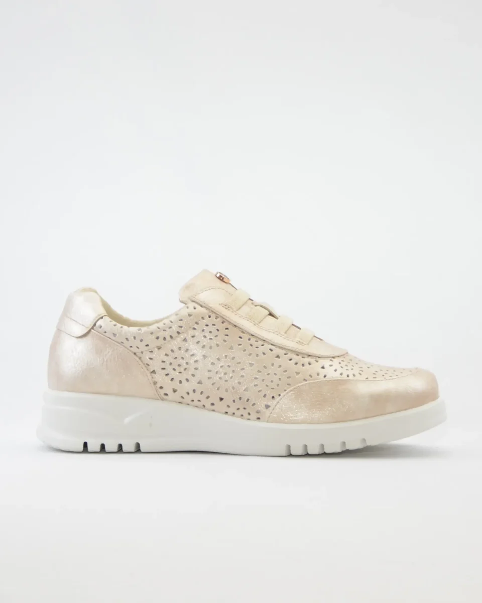 ZAPATO CASUAL MUJER CON ELÁSTICOS PITILLOS 20301 DORADO PLANTILLA EXTRAÍBLE