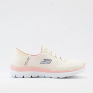 SNEAKERS MUJER SKECHERS 150123 NTPK BLANCO ROSA SLIP-INS