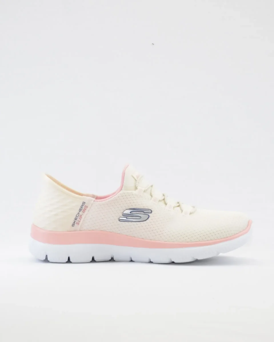 SNEAKERS MUJER SKECHERS 150123 NTPK BLANCO ROSA SLIP-INS